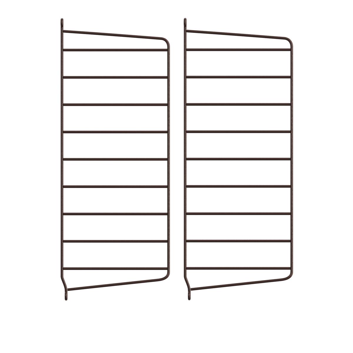 String - Väggavel 50 x 20 cm 2-pack mörkbrun - Hyllsystem - Brun - Metall