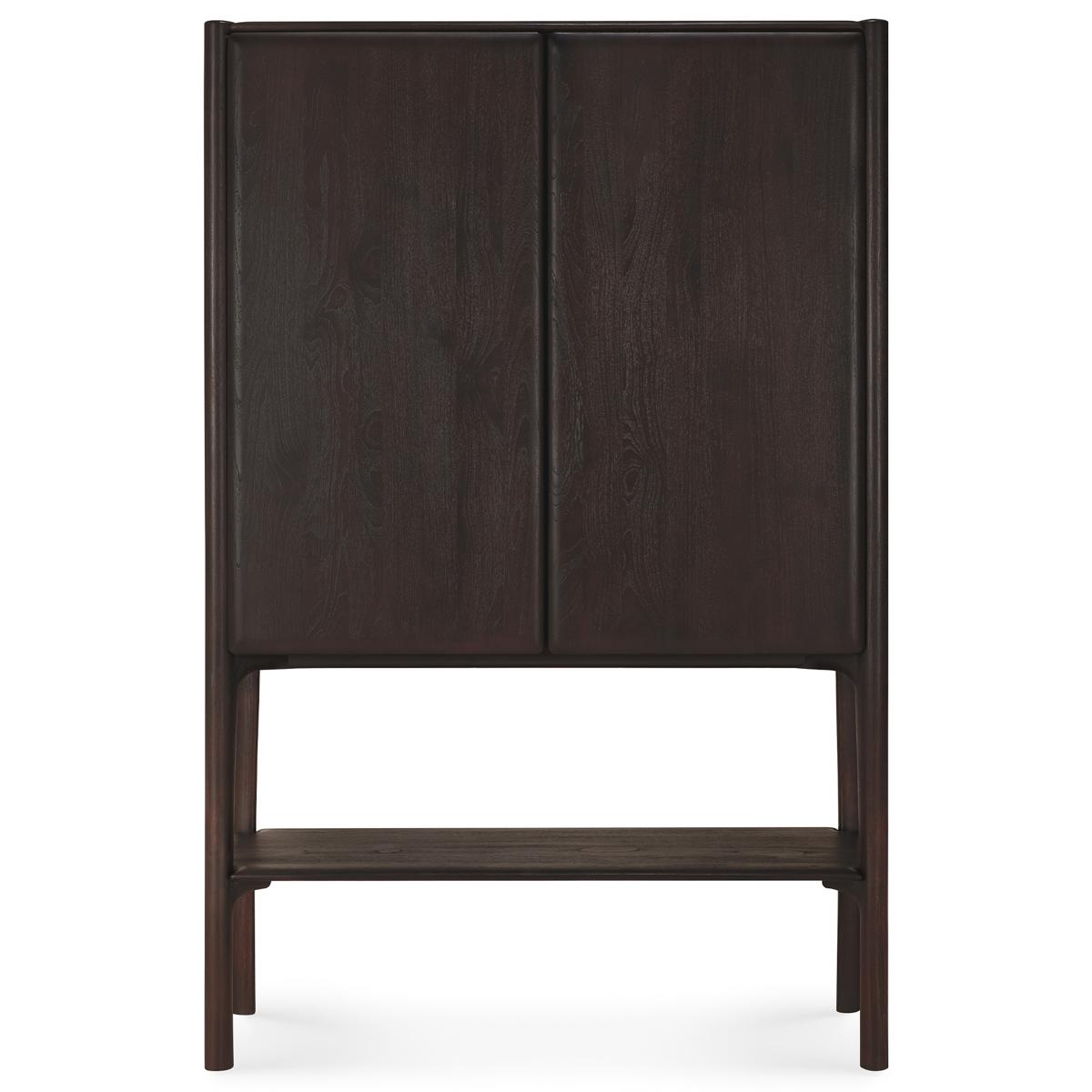 Ethnicraft - PI cupboard - varnished teak - dark brown - 2 doors - Skåp och vitrinskåp - Alain Van Havre - Träfärgad - Trä