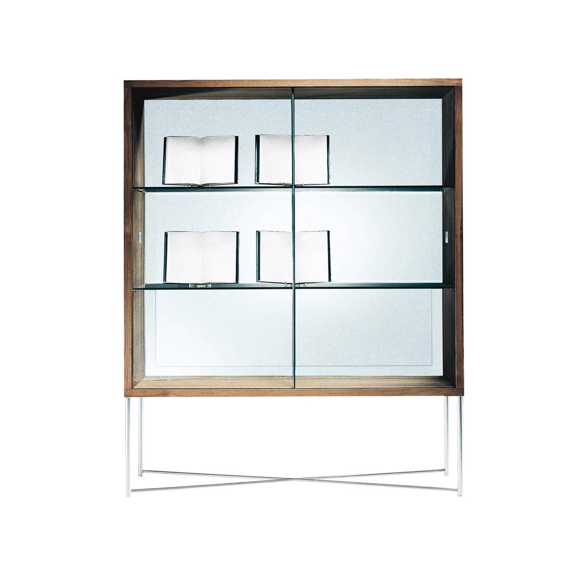 Flexform - Moka, Ram Canaletto Valnöt - Vitrinskåp - Asnago & Vender - Träfärgad - Glas/Metall/Trä
