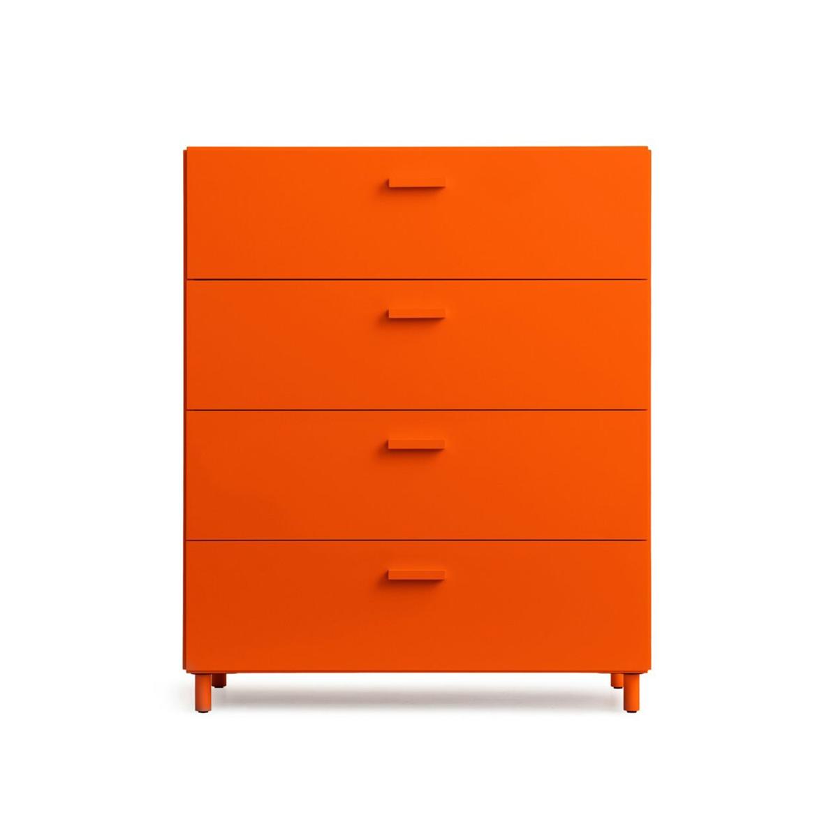 Relief - Relief Chest of Drawers Wide Legs Orange - Byråer - TAF Studio - Orange - Metall/Trä