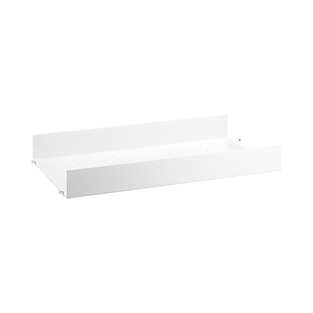 String - Metallhyllplan hög kant 58 x 30 cm vit - Hyllsystem - Vit - Metall