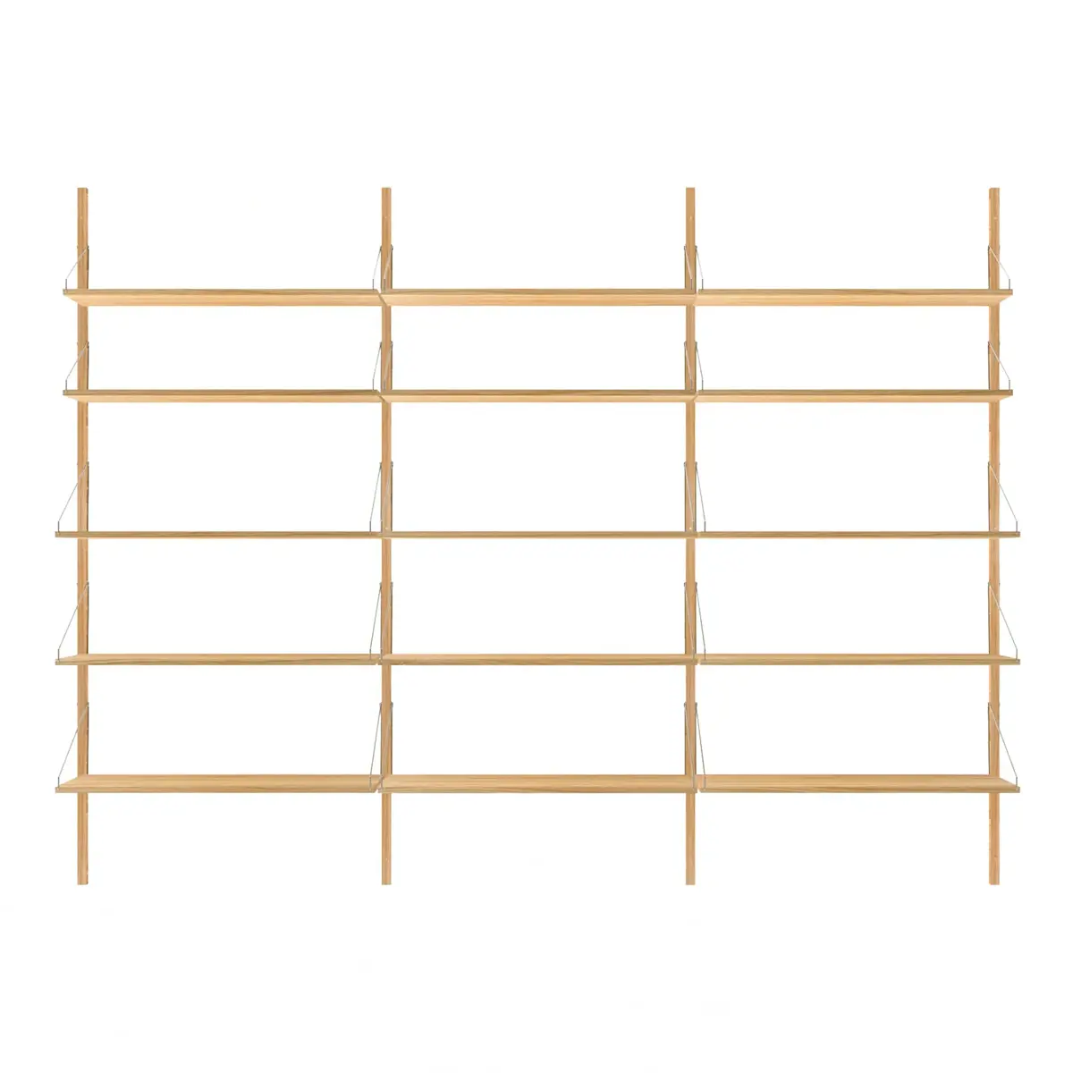 Frama - Shelf Library Triple Section H1852 Natural Oil - Hyllor - Kim Richardt - Träfärgad - Metall/Trä