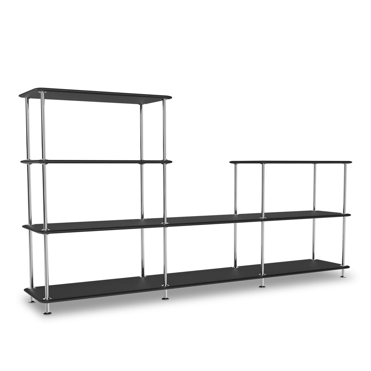 Montana - Montana Free 312000 207-Blackstructure 44C-Chrome - Hyllor & Hyllsystem - Jakob Wagner - Svart - Metall/Trä