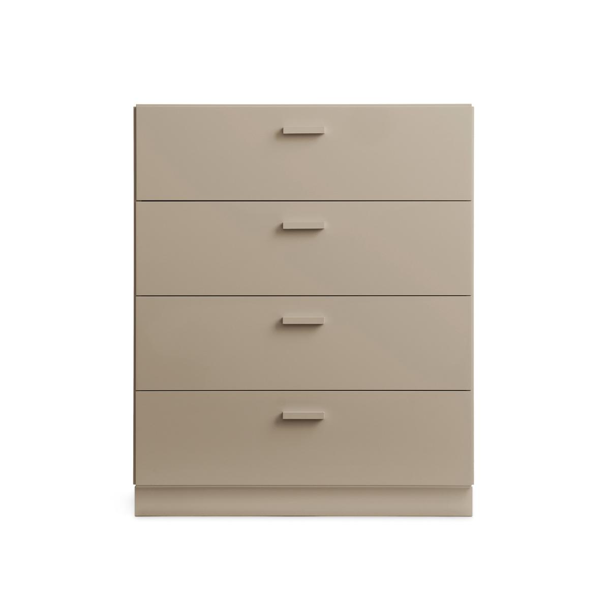 Relief - Relief Chest of Drawers Wide Plinth Beige - Byråer - TAF Studio - Beige - Metall/Trä