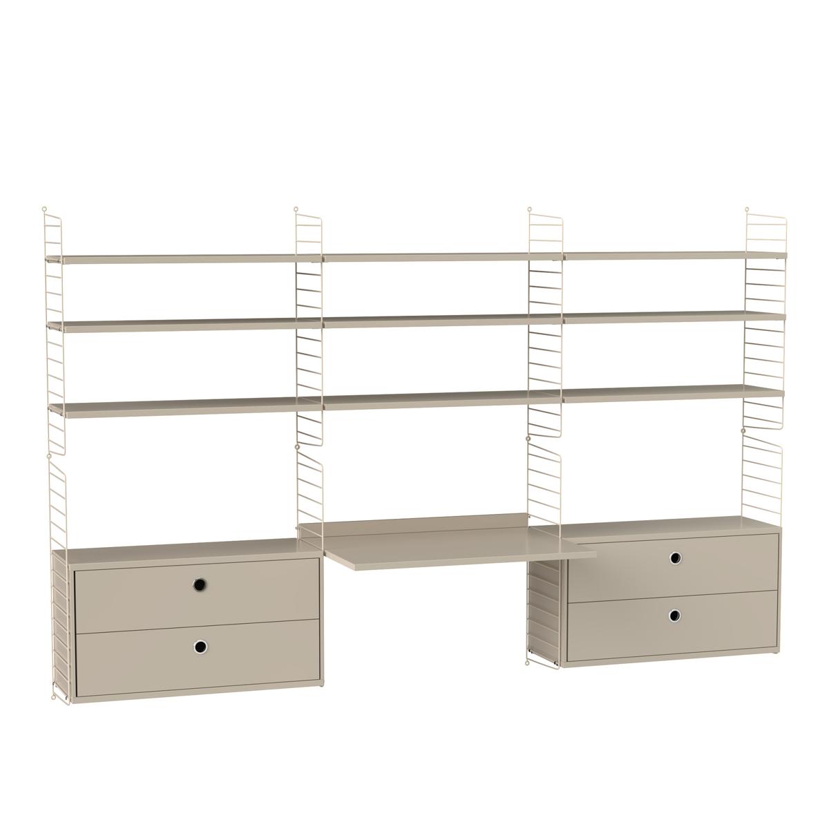 String - Kontor hyllsystem F beige/beige - Hyllor och hyllsystem - Nils Strinning - Beige