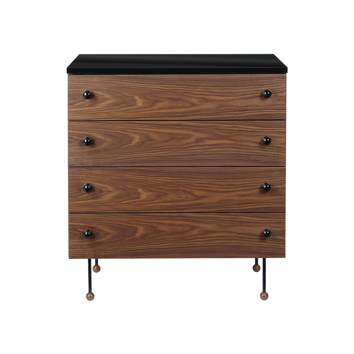 Gubi - 62 Dresser / 4 Drawers - Byråer - Greta Magnusson Grossman - Träfärgad,Svart - Metall/Trä