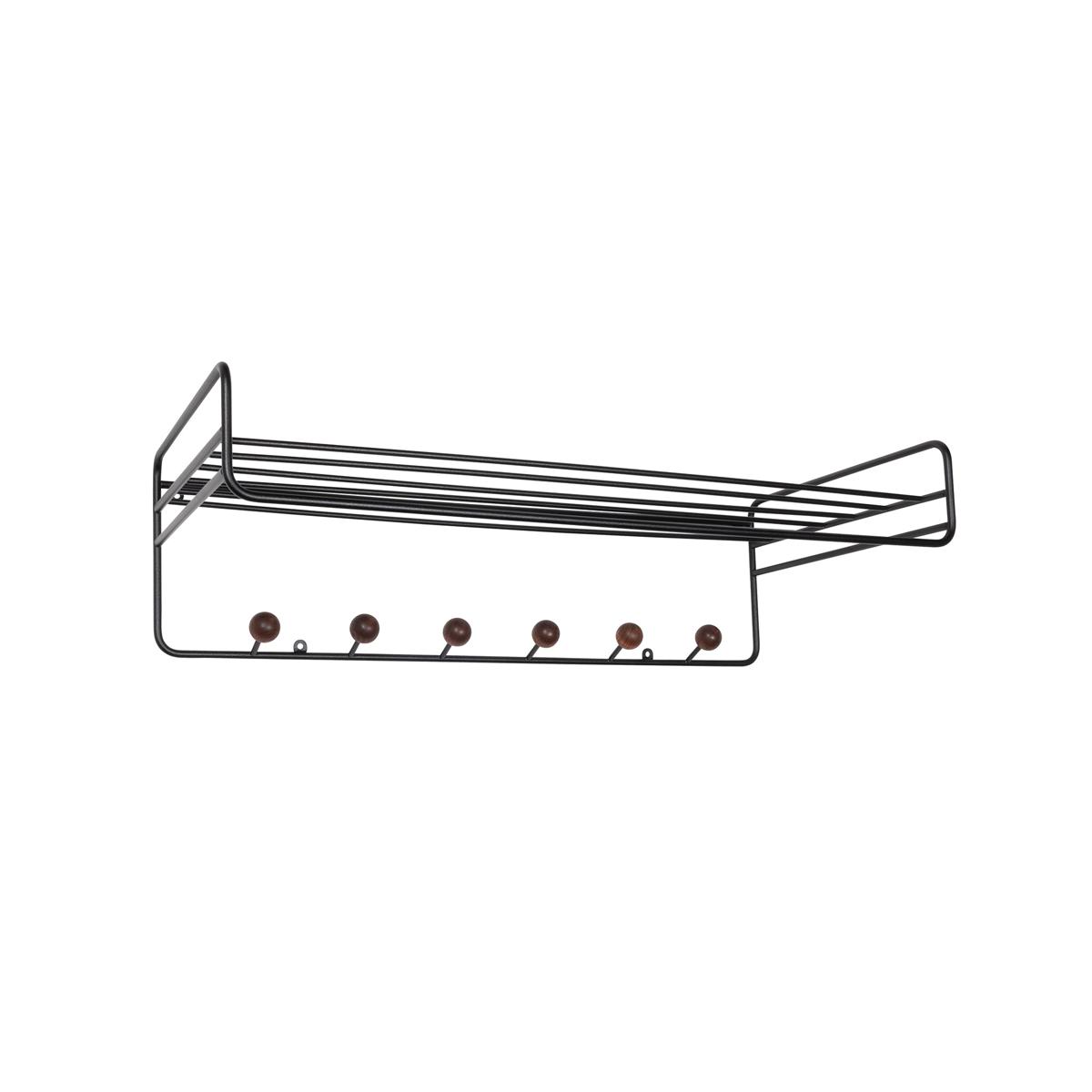 Maze Interior - Bill Hat Rack Black/Walnut Hue - Hatthyllor och skohyllor - Louise Hederström - Träfärgad,Svart - Metall/Trä