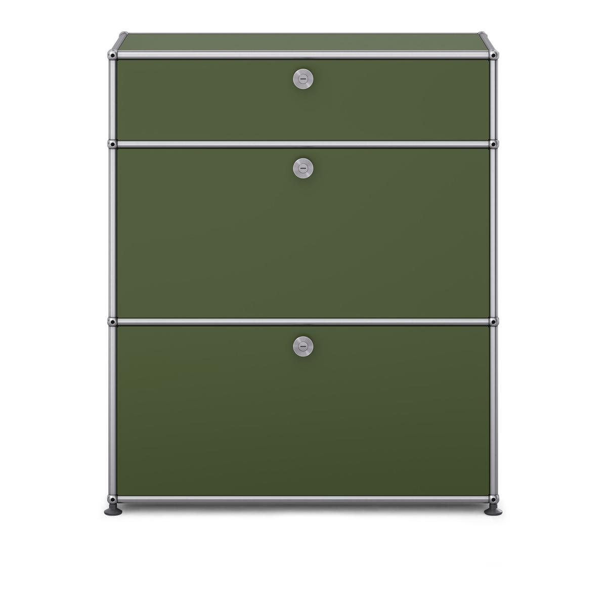 USM - USM Haller M25 Olive Green - Byråer - Fritz Haller & Paul Schärer - Grön - Metall