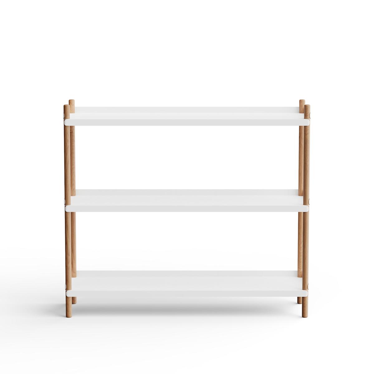 NINE - BOLT Shelving 1000 - 3 shelves Oak Natural White - Hyllor & Hyllsystem - Lennart Ebert - Vit - Metall/Trä