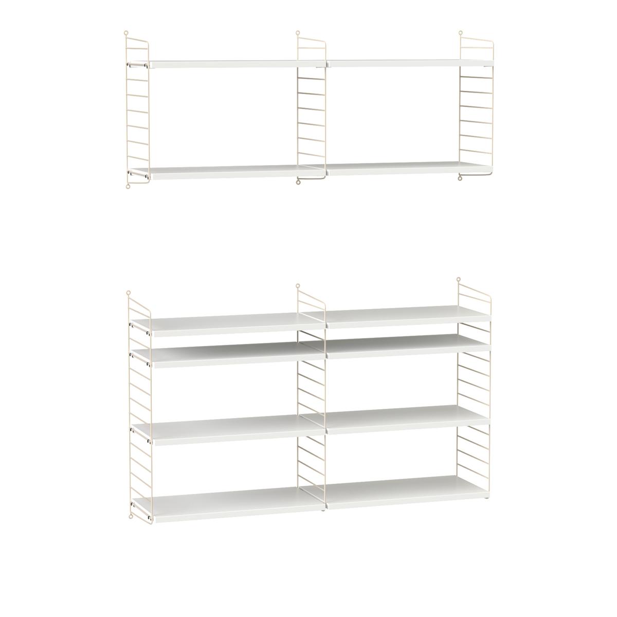 String - Vardagsrum hyllsystem N vit/beige - Vit