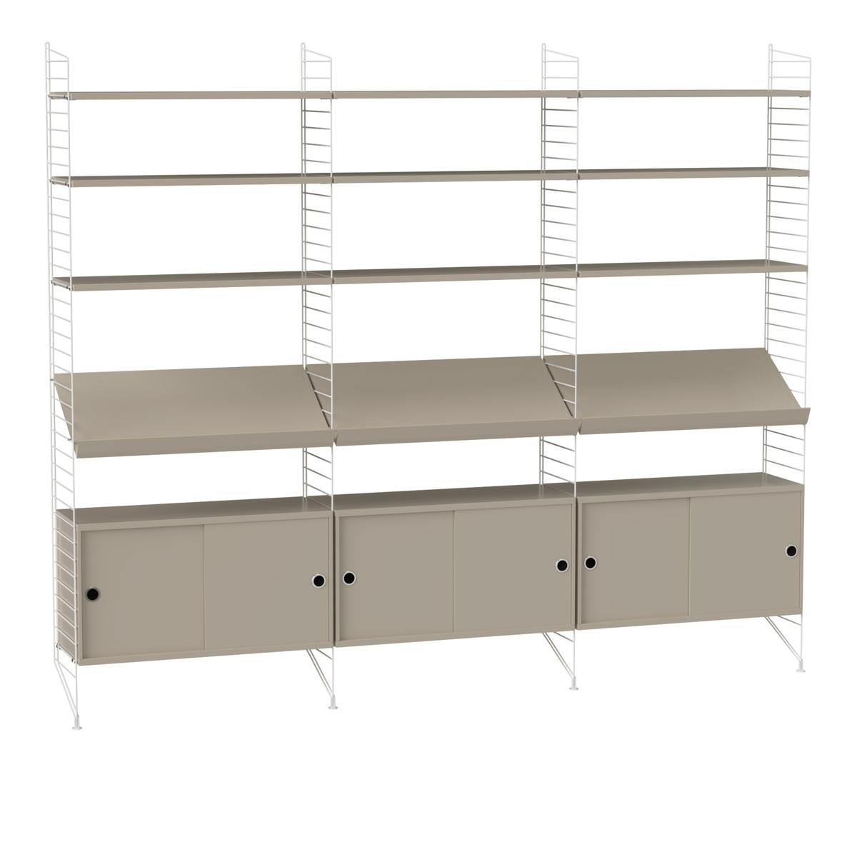 String - Vardagsrum Hyllsystem G Beige / Vit - Hyllor och hyllsystem - Beige