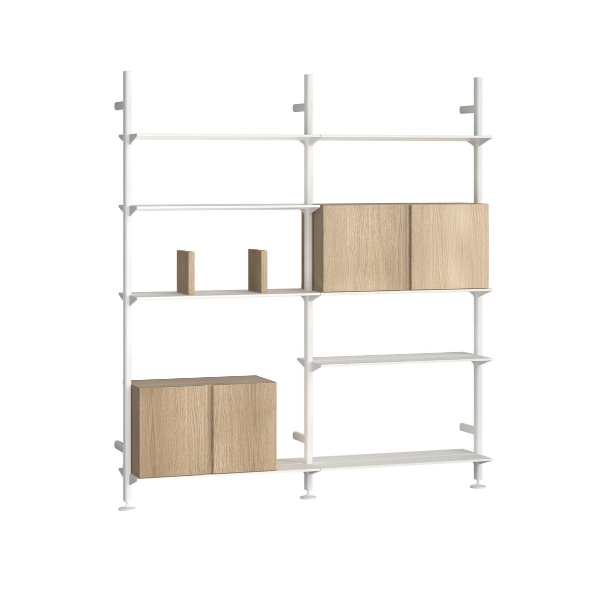 Pira - Pira G2 W-A 212_205 White/White Oak - Hyllor & Hyllsystem - Vit - Metall/Papper/Trä