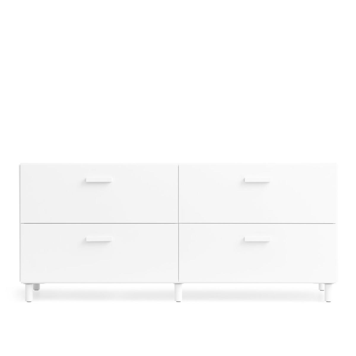 Relief - Relief Chest of Drawers Low Legs White - Byråer - TAF Studio - Vit - Metall/Trä