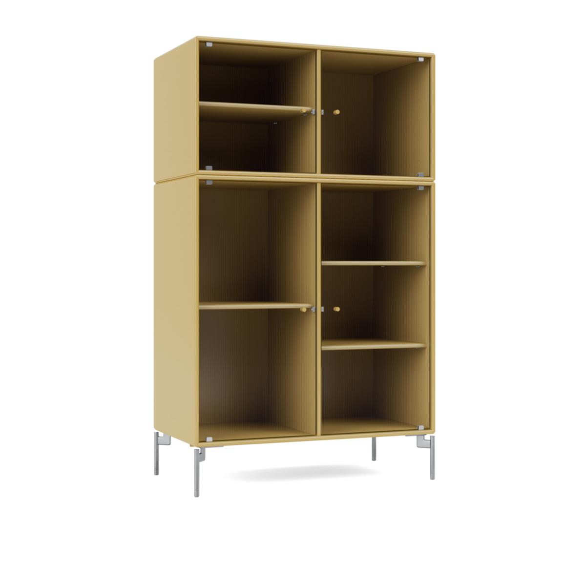Montana - Ripple III – Vitrine Cabinet 157-Cumin Matt Chrome - Skåp och vitrinskåp - Peter J. Lassen - Gul - Trä