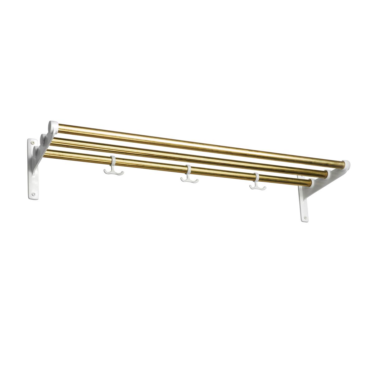 Essem Design - Nostalgi Hatthylla/Skohylla Mässing/Vit 100 cm - Hatthyllor och skohyllor - Gunnar Bolin - Guld,Vit - Metall