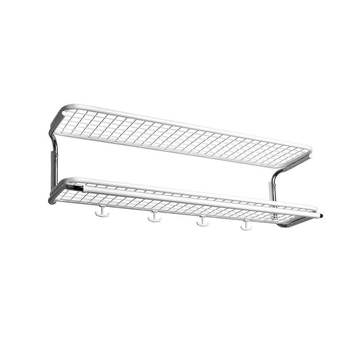 Essem Design - Classic 650 Hatthylla Vit/Krom, 90 cm - Hatthyllor och skohyllor - Gunnar Bolin - Silver,Vit - Metall/Plast