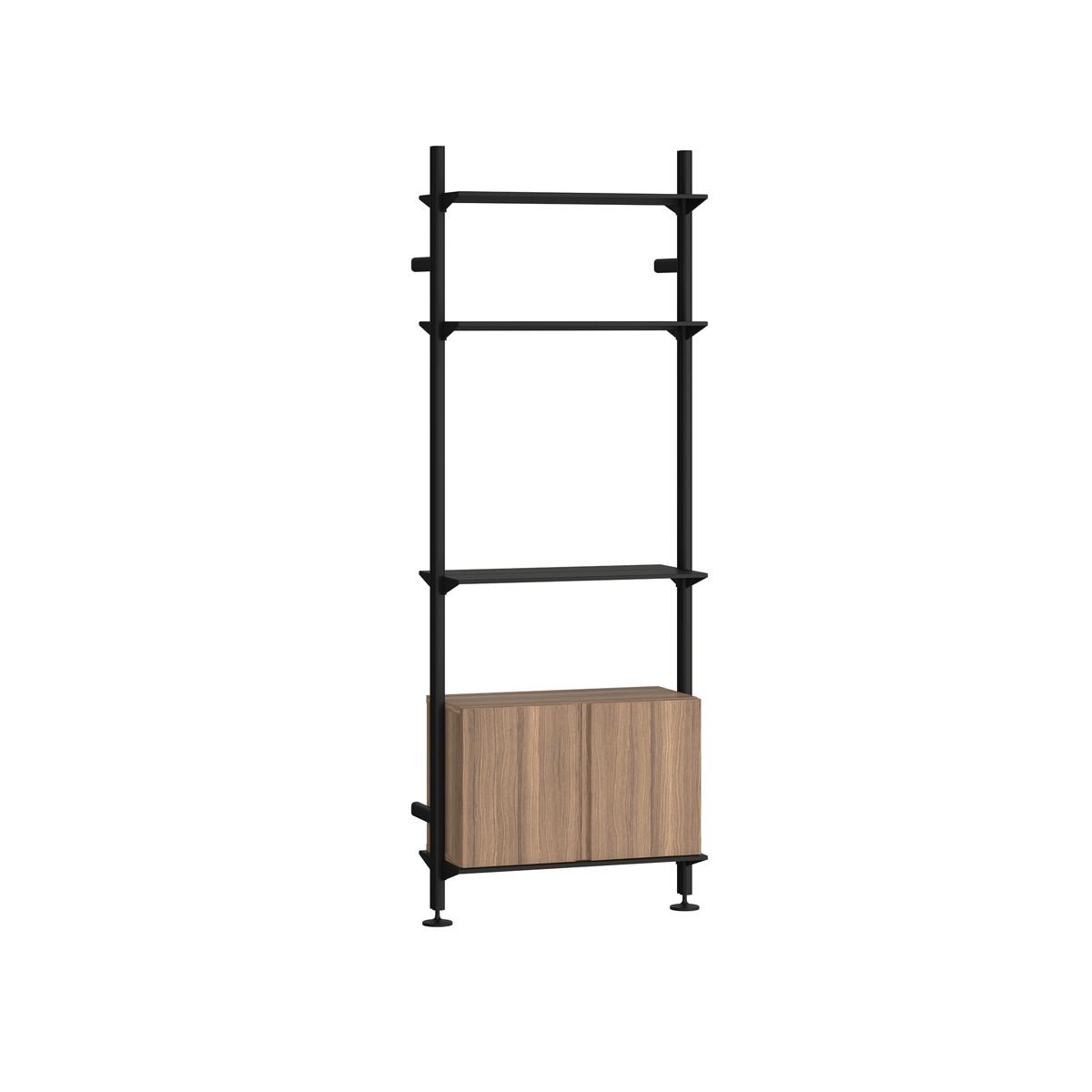 Pira - Pira G2 W-B 210_204 Black Gray/Walnut - Hyllor & Hyllsystem - Svart - Metall/Papper/Trä
