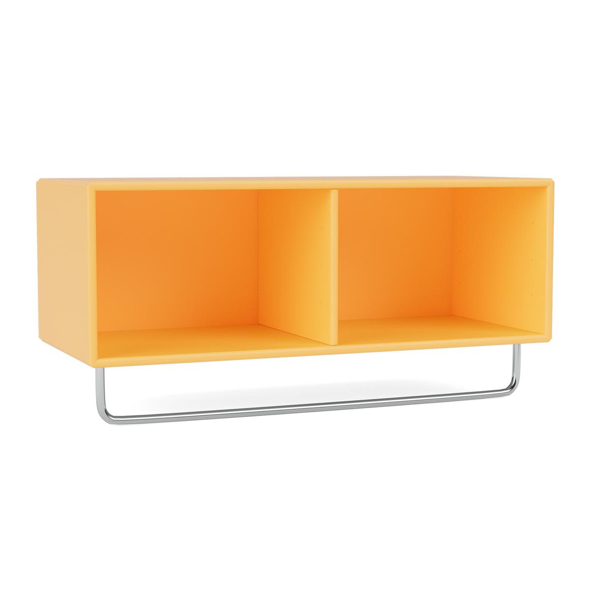 Montana - Coat Shelf With Clothes Rack 166-Acacia 04 Suspension Rails - Hatthyllor och skohyllor - Peter J. Lassen - Gul - Trä
