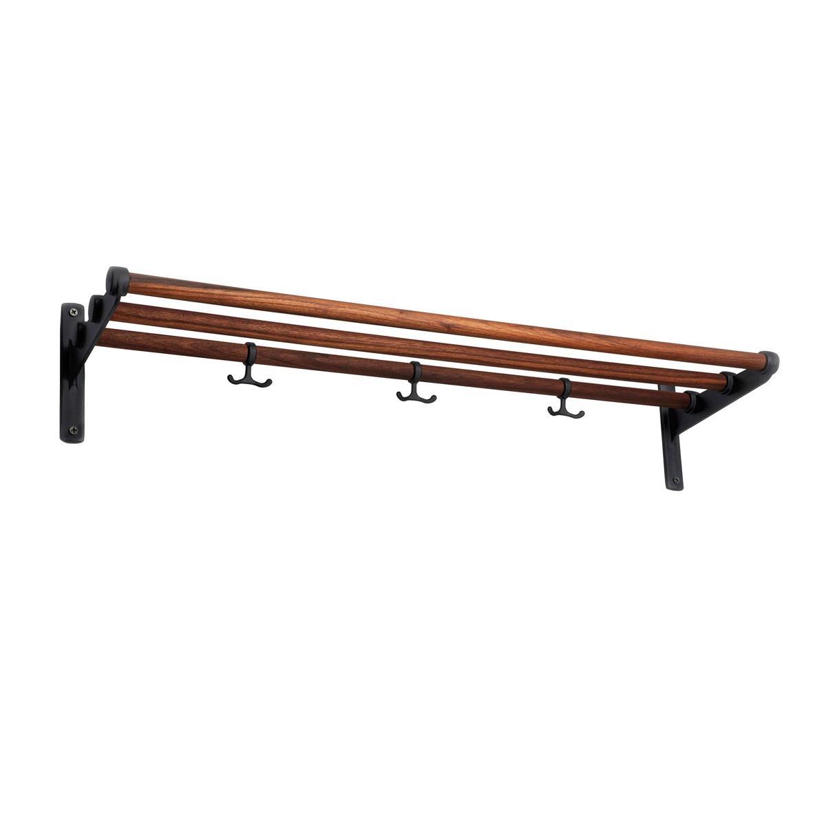 Essem Design - Nostalgi Hatthylla/Skohylla Valnöt/Svart, 100 cm - Hatthyllor och skohyllor - Gunnar Bolin - Träfärgad,Svart - Metall/Trä