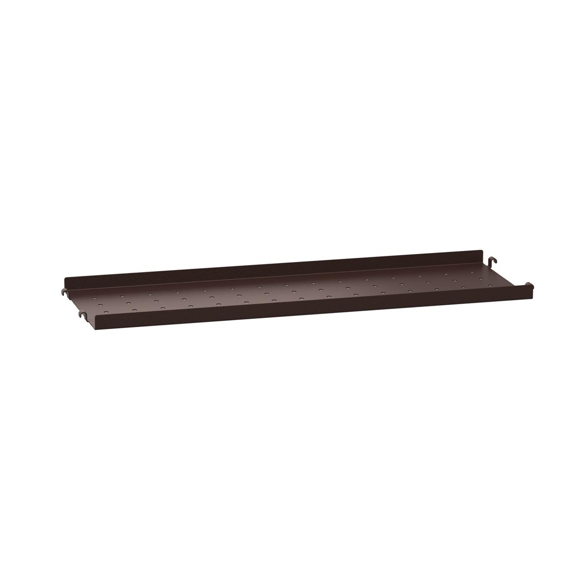 String - Metallhyllplan låg kant 58 x 20 cm mörkbrun - Hyllsystem - Nils Strinning - Brun - Metall