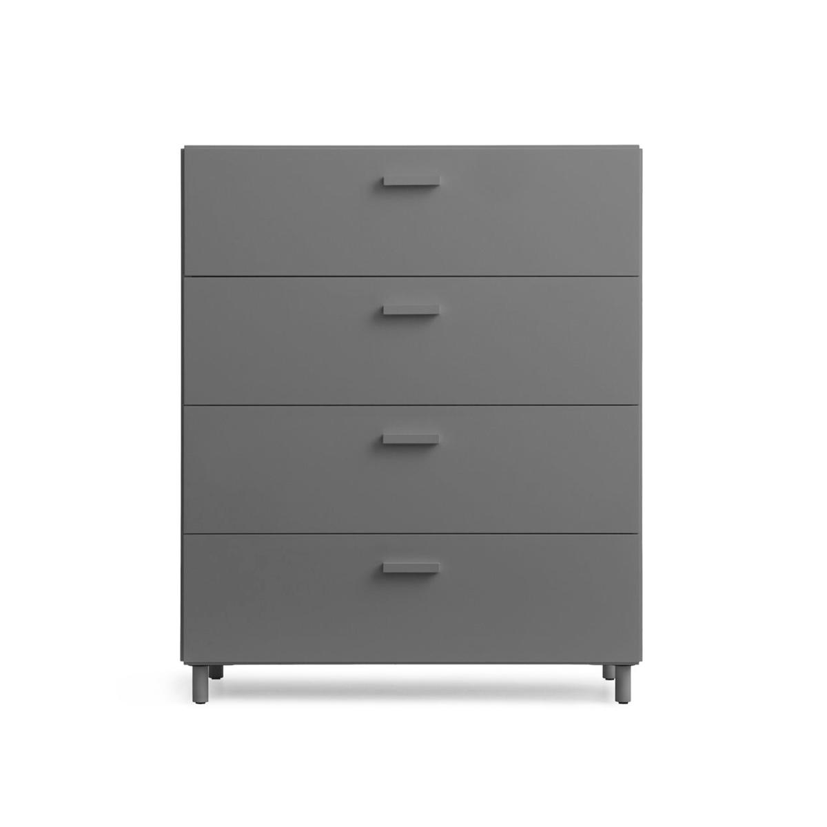 Relief - Relief Chest of Drawers Wide Legs Grey - Byråer - TAF Studio - Grå - Metall/Trä