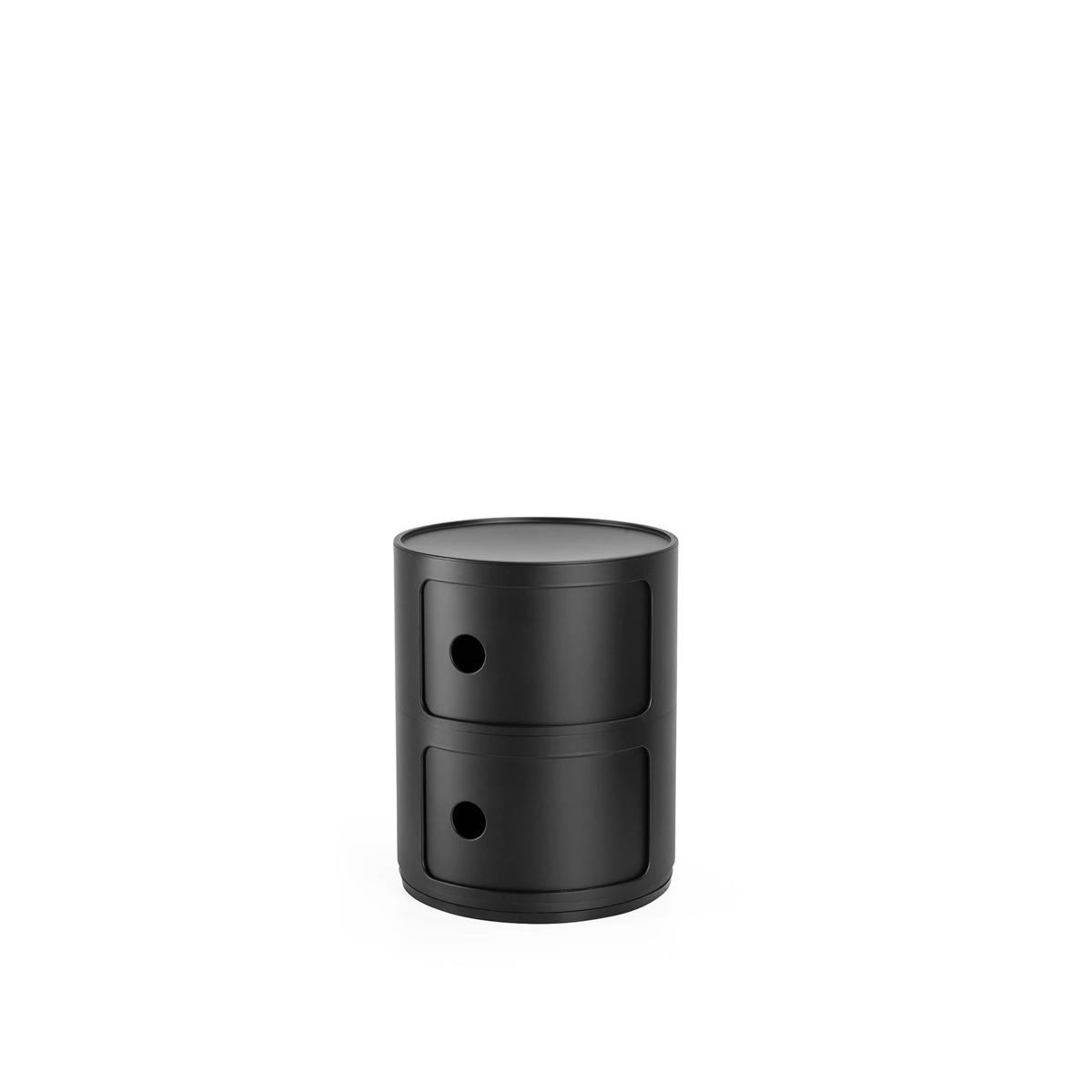 Kartell - Componibili 4986 Matt Black, 2 Compartments - Hurtsar - Anna Castelli Ferrieri - Svart - Plast