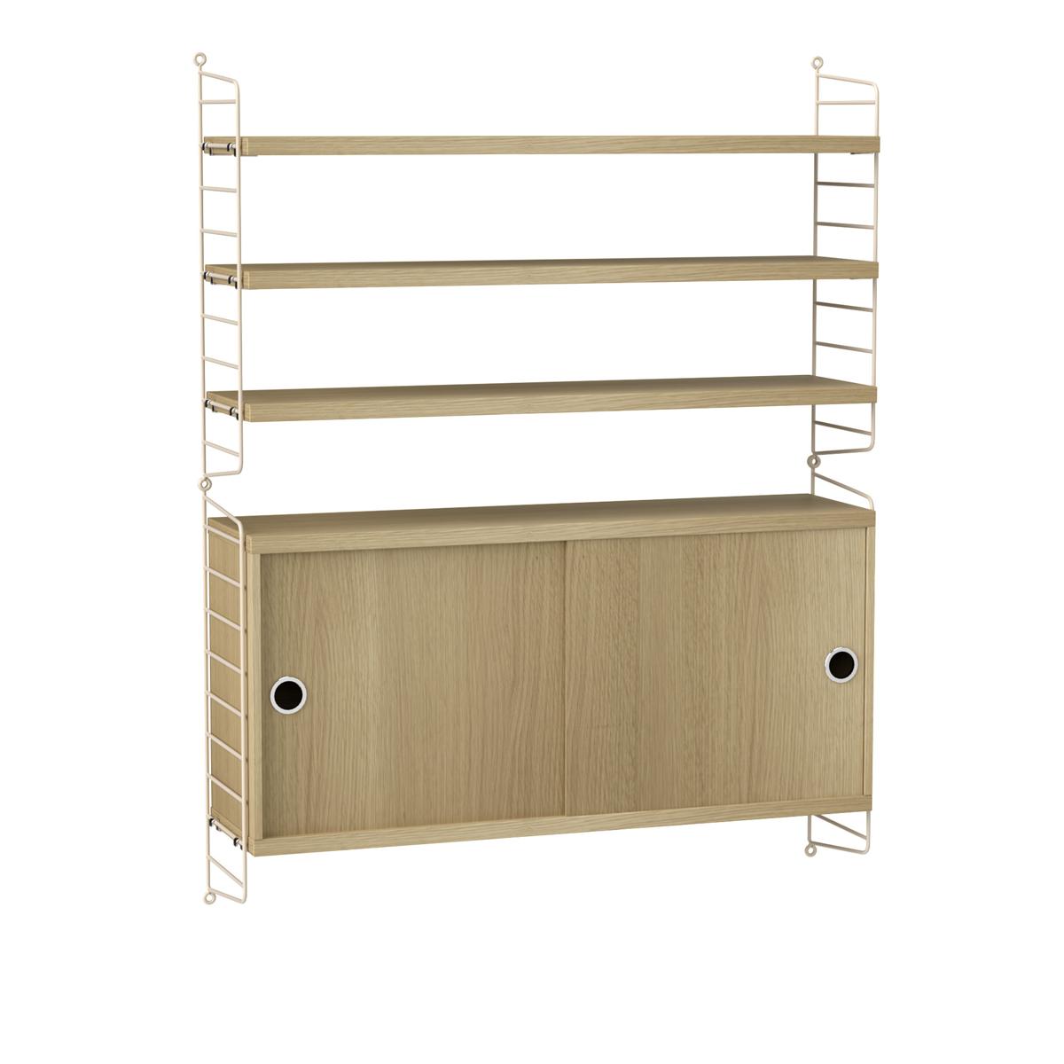 String - Vardagsrum Hyllsystem I Ek / Beige - Hyllor & Hyllsystem - Träfärgad