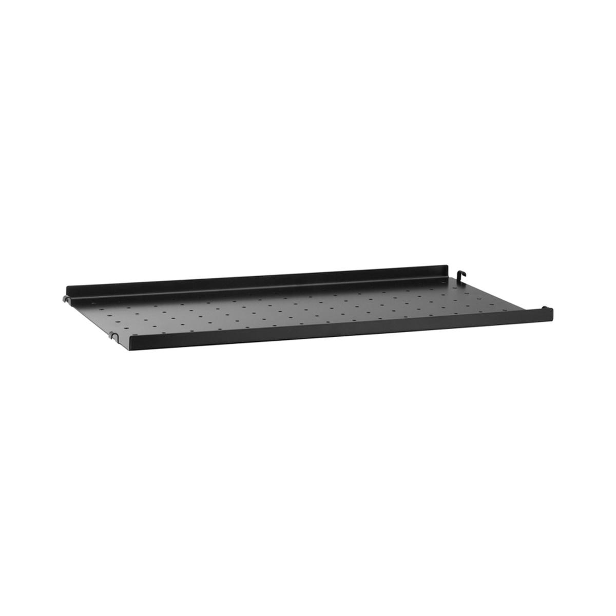 String - Metallhyllplan låg kant 58 x 30 cm svart - Hyllsystem - Svart - Metall