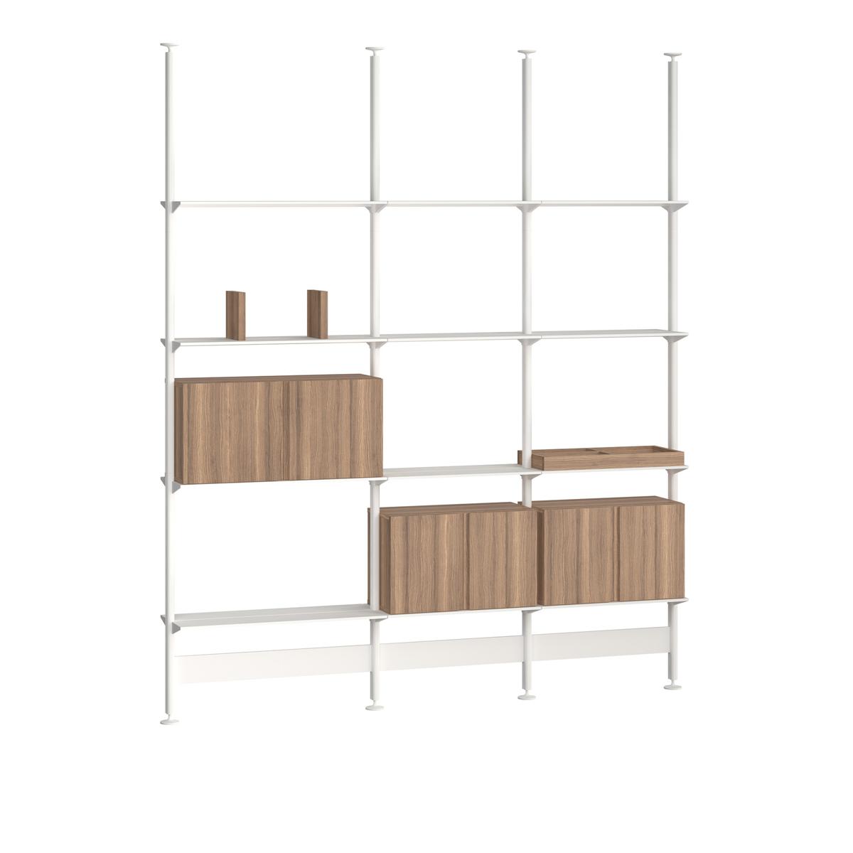 Pira - Pira G2 F-C B 212_204 White/Walnut H: 256-264 cm - Hyllor & Hyllsystem - Vit - Metall/Papper/Trä/Plast