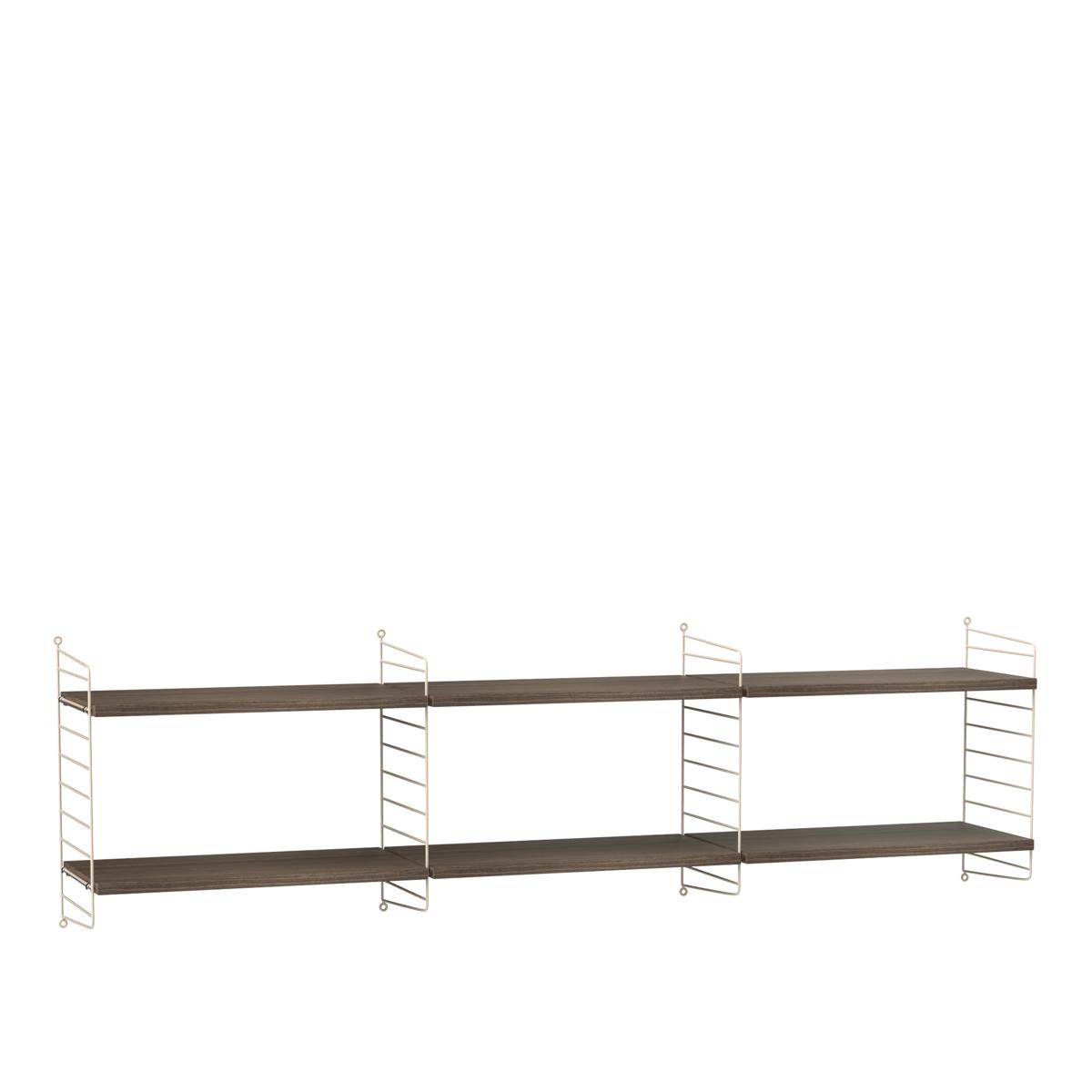 String - Vardagsrum Hyllsystem O Valnöt / Beige - Träfärgad