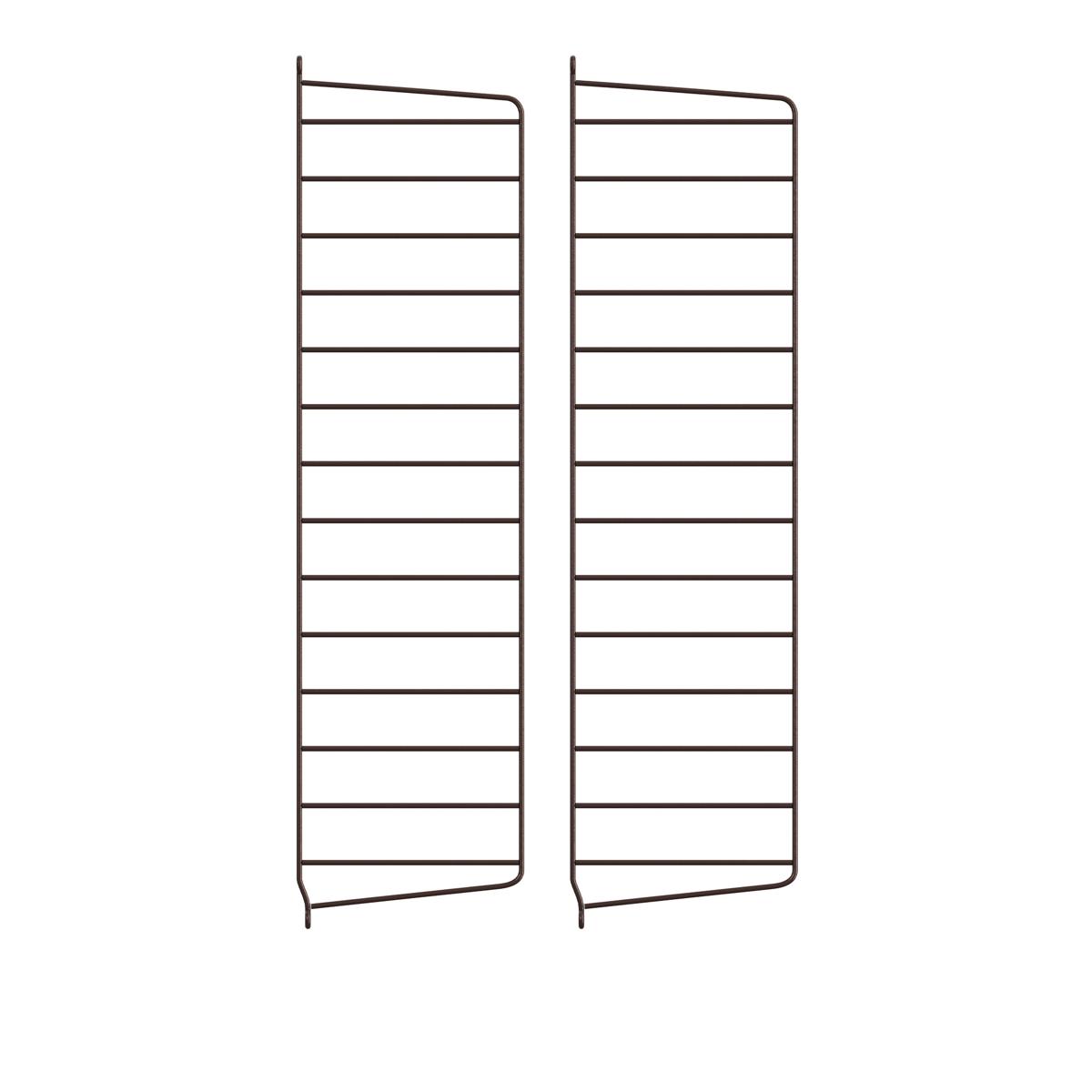 String - Väggavel 75 x 20 cm 2-pack mörkbrun - Hyllsystem - Brun - Metall