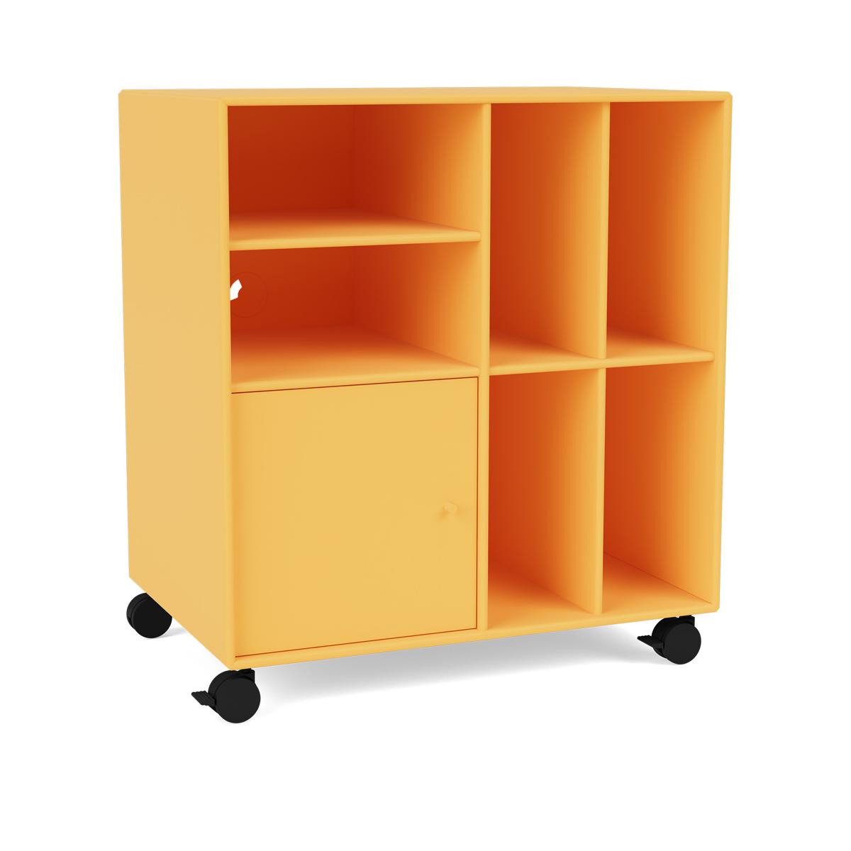 Montana - SPIN II Vinyl Storage, 05-CastorsCR70Black, 166 Acacia - Skåp och vitrinskåp - Peter J. Lassen - Gul