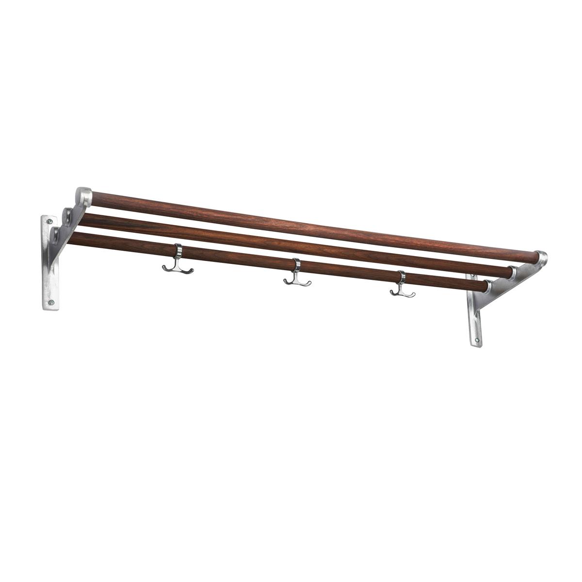 Essem Design - Nostalgi Hatthylla/Skohylla Valnöt/Alum, 100 cm - Hatthyllor och skohyllor - Gunnar Bolin - Silver,Träfärgad - Metall/Trä