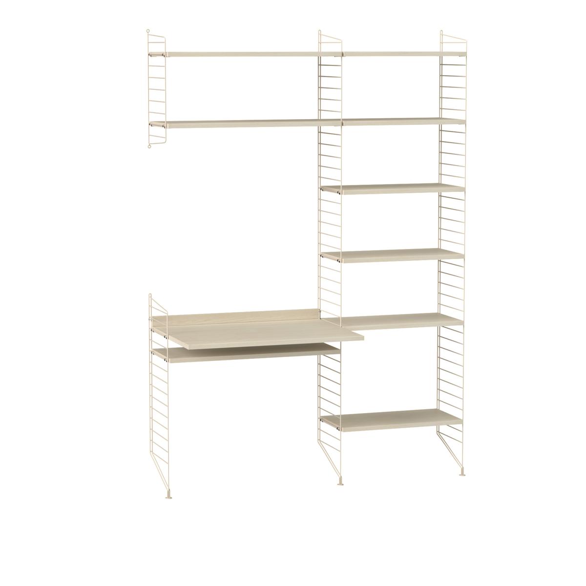 String - Kontor Hyllsystem G Ask / Beige - Träfärgad