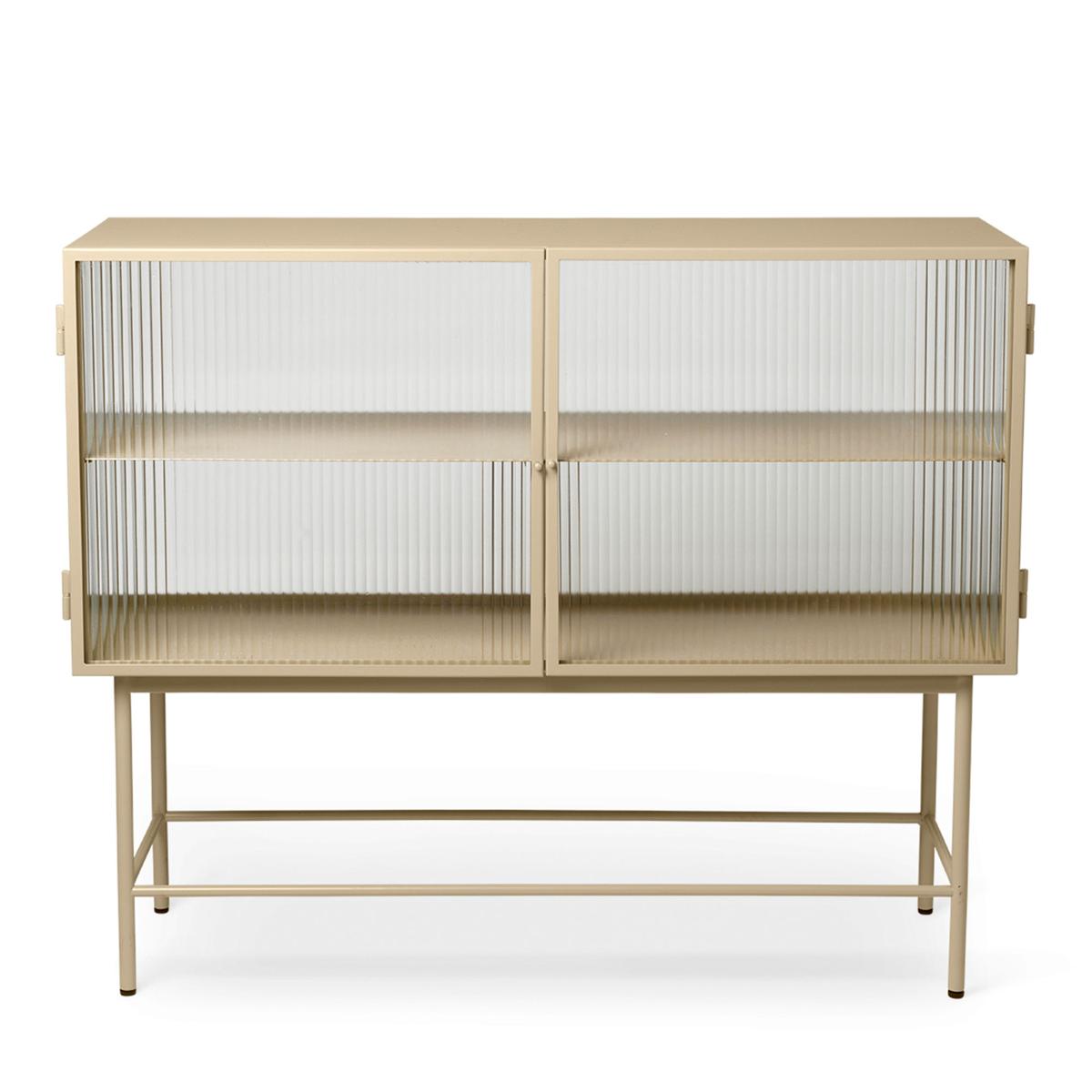 Ferm Living - Haze Sideboard Reeded Glass / Cashmere - Sideboards - SAYS WHO - Glas/Metall