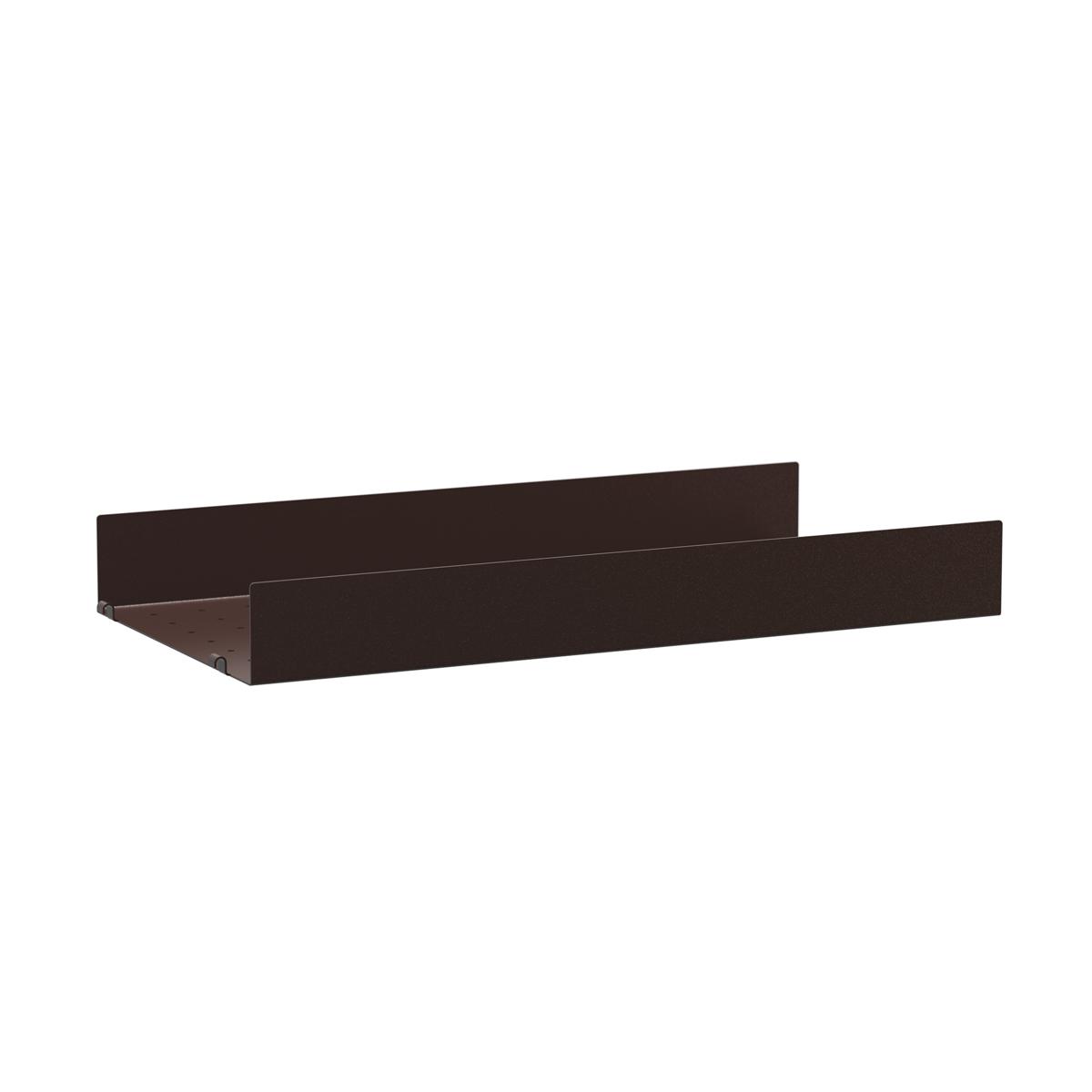 String - Metallhyllplan hög kant 58 x 30 cm mörkbrun - Hyllsystem - Brun - Metall