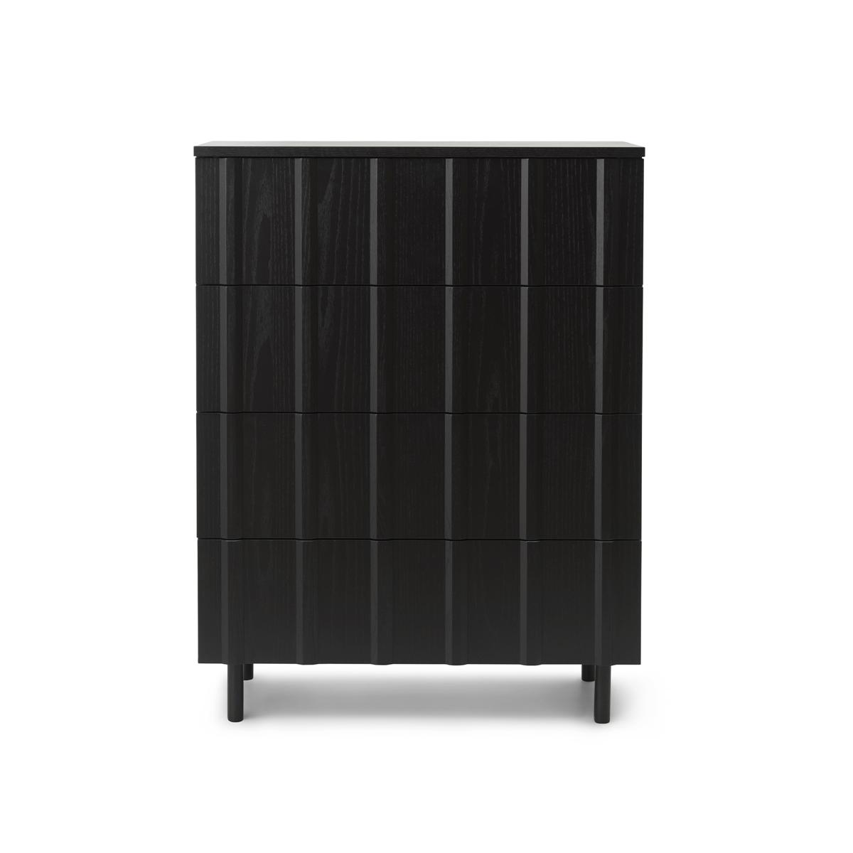 Normann Copenhagen - Rib Dresser w. 4 Drawers Soft Black - Byråer - Simon Legald - Svart - Trä