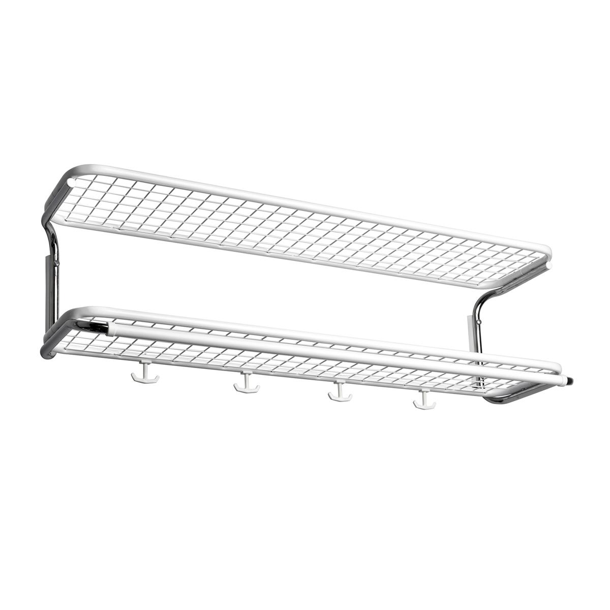 Essem Design - Classic 650 Hatthylla Vit/Krom, 120 cm - Hatthyllor och skohyllor - Gunnar Bolin - Silver,Vit - Metall/Plast