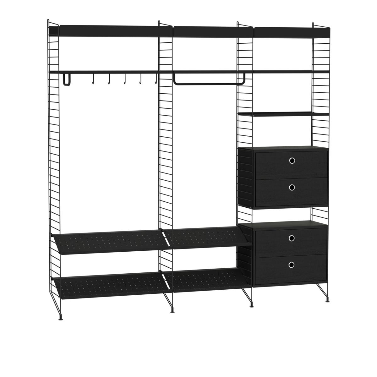 String - Hall Hyllsystem P Svart / Svart - Hyllor & Hyllsystem - Svart