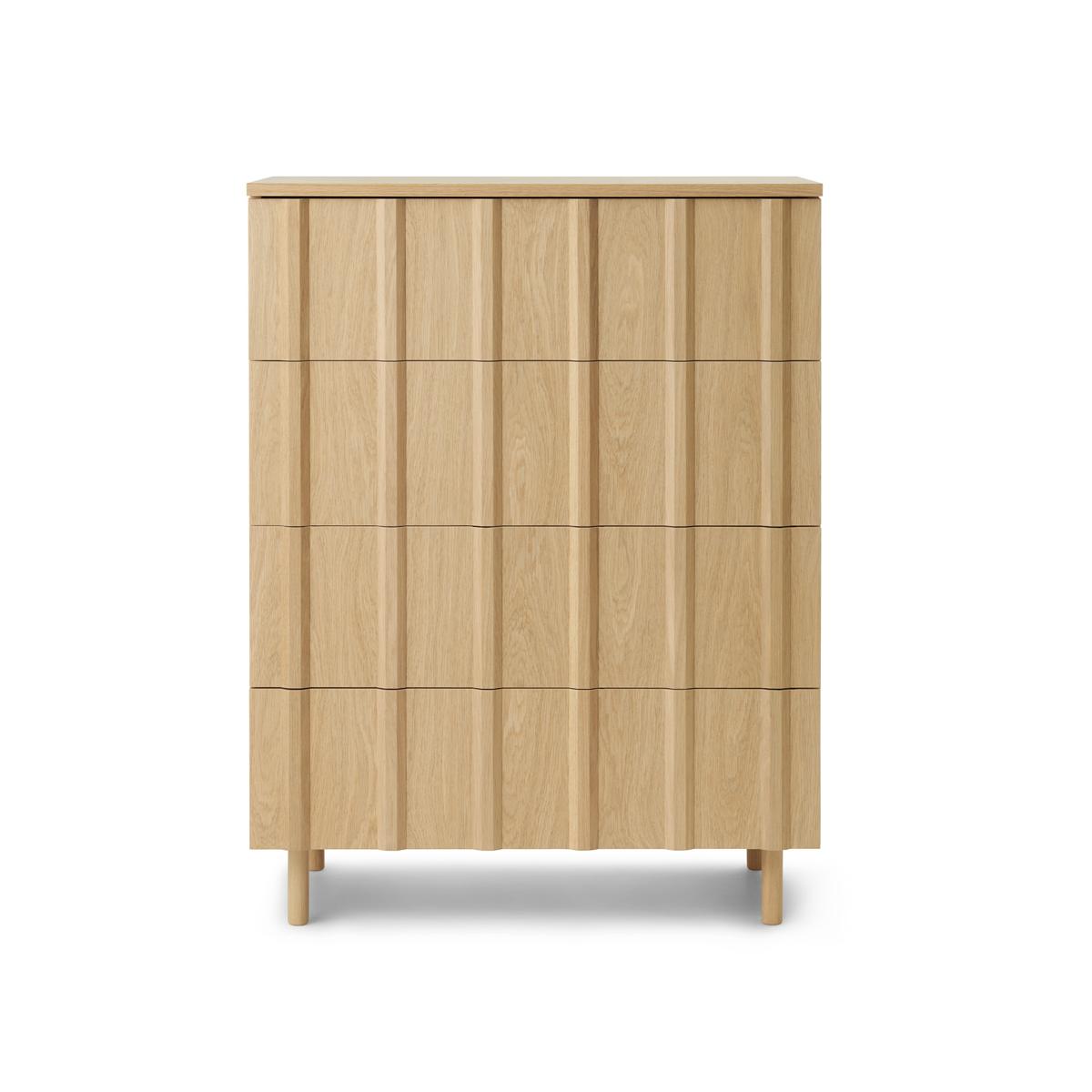 Normann Copenhagen - Rib Dresser w. 4 Drawers Oak - Byråer - Simon Legald - Träfärgad - Trä