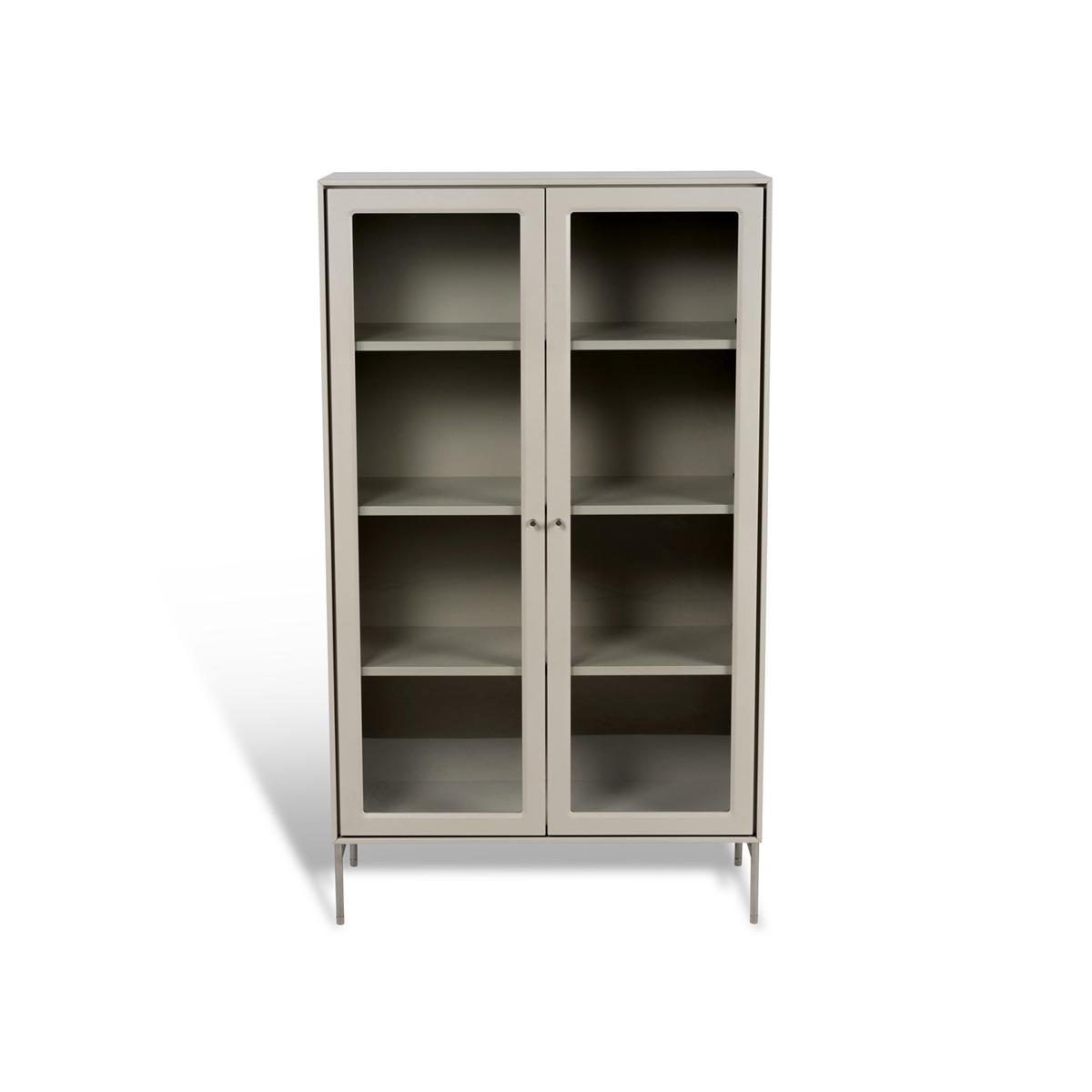 Mavis - Volt Vitrinskåp 130 cm Beige/Rostfritt - Skåp och vitrinskåp - Martina Elgemark - Silver,Beige - Glas/Metall