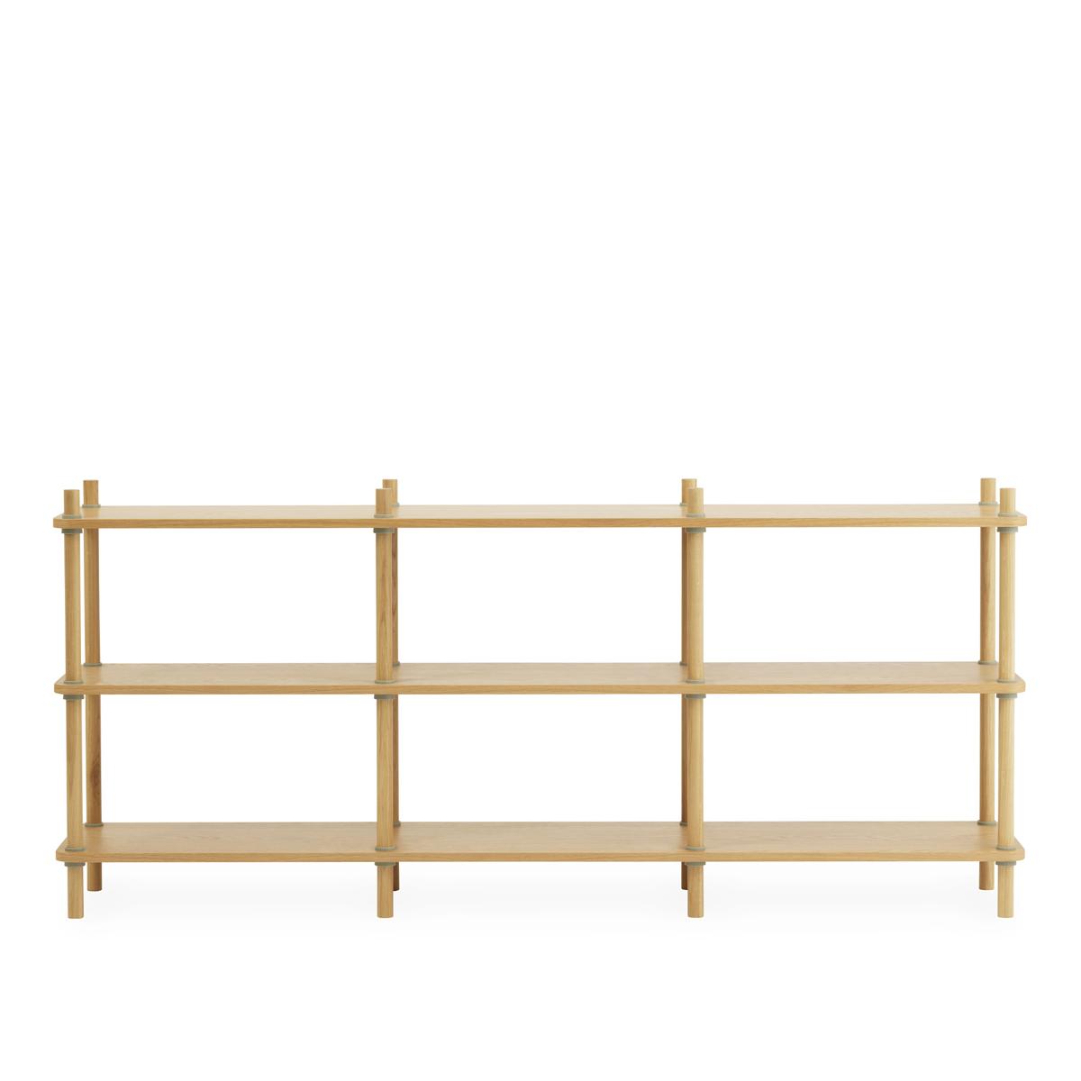 Normann Copenhagen - Jam Bookcase 8 poles Oak/Grey - Rudolph Schelling Webermann - Grå - Trä/Plast