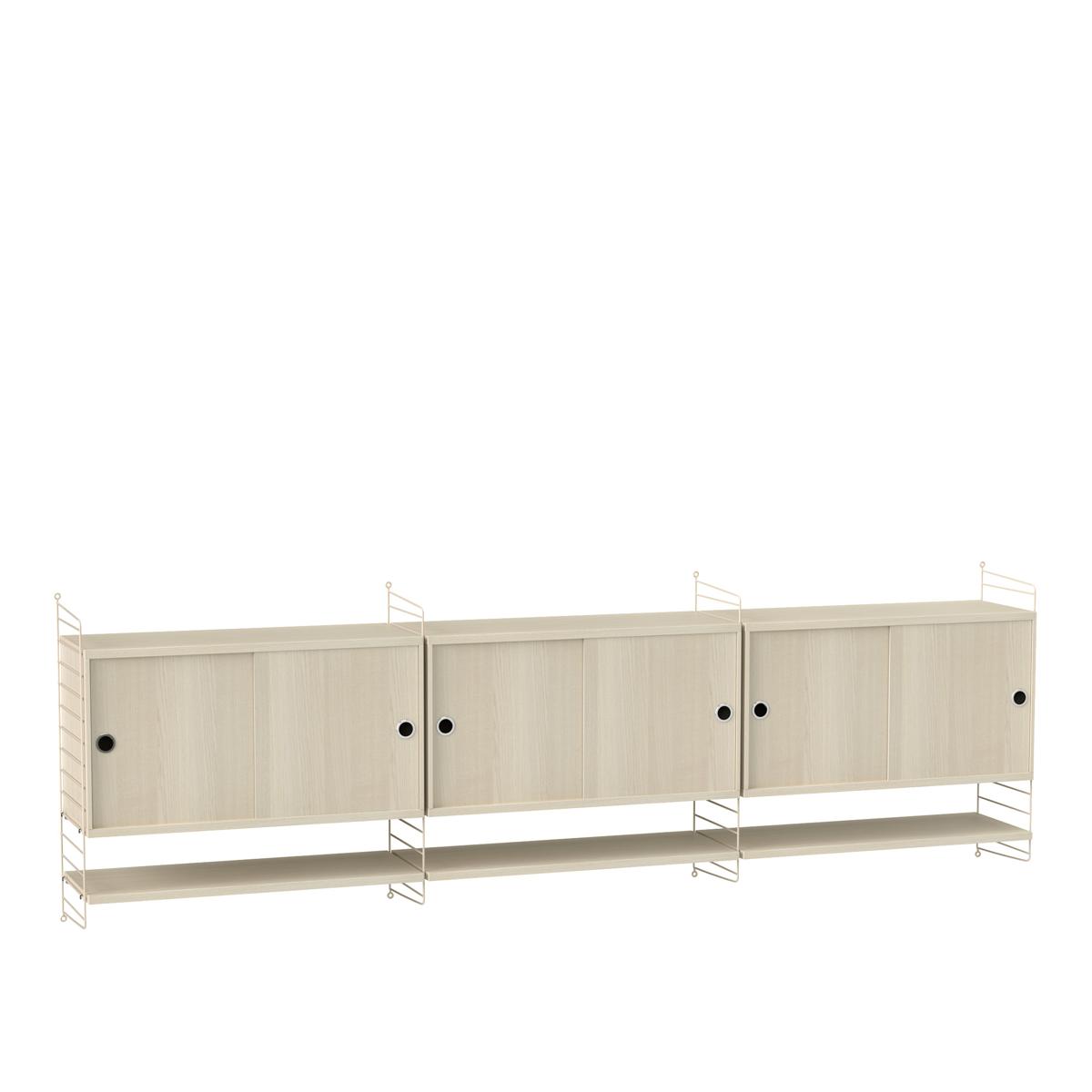String - Vardagsrum Hyllsystem F Ask / Beige - Träfärgad