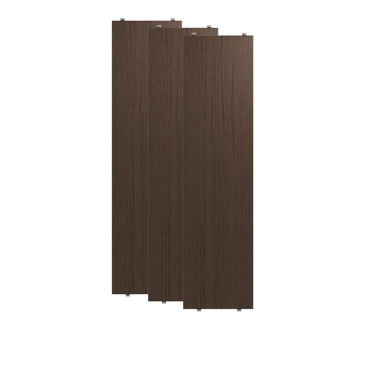 String - Hyllplan 78 x 20 cm 3-pack mörk ek - Hyllsystem - Nils Strinning - Träfärgad - Trä