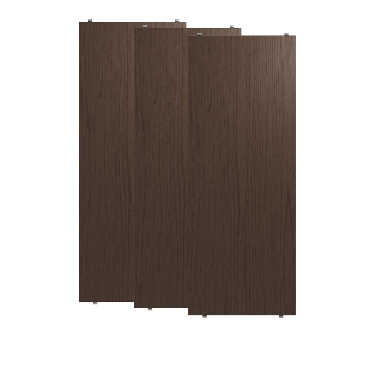 String - Hyllplan 78 x 30 cm 3-pack mörk ek - Hyllsystem - Träfärgad - Trä