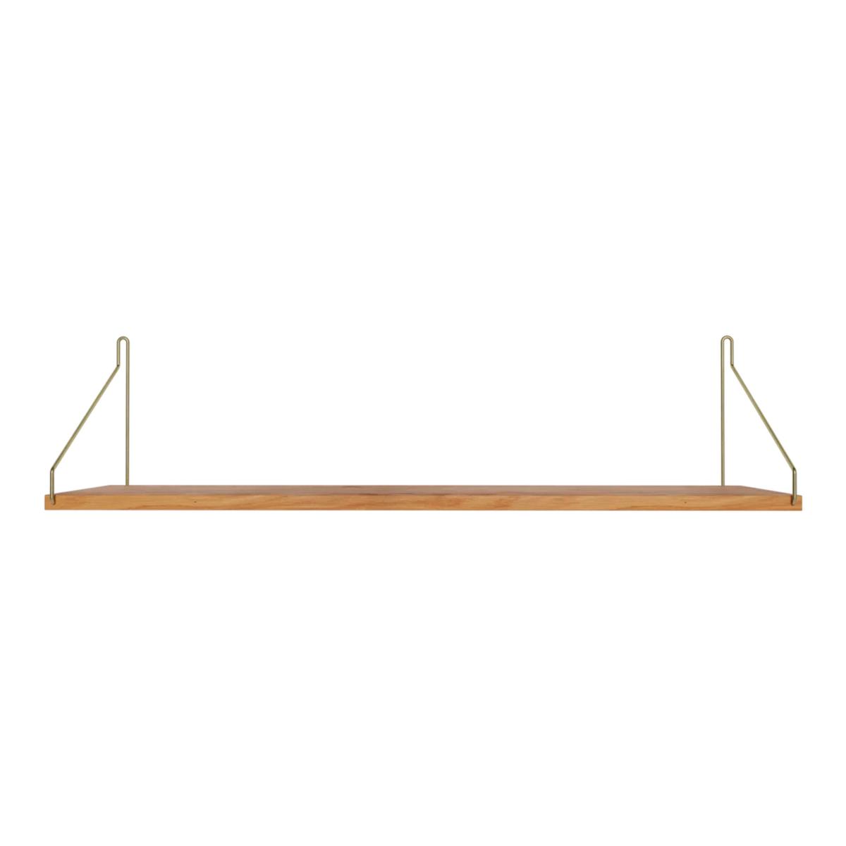 Frama - Single Shelf vägghylla Natural Oak / Brass D20 W80 - Kim Richardt - Beige - Trä