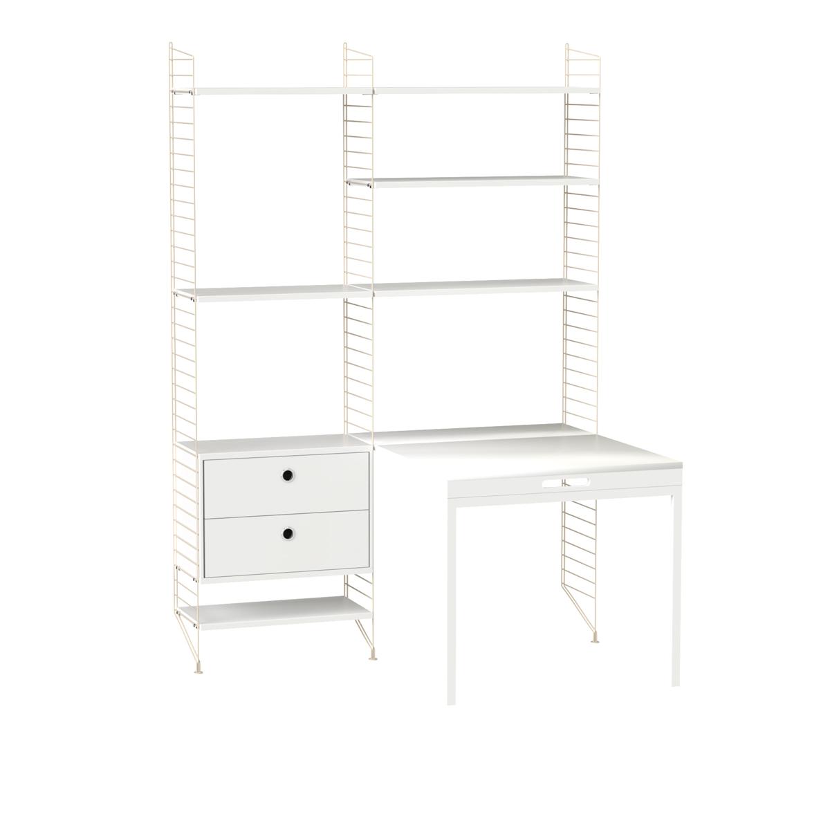 String - Kontor Hyllsystem E Vit / Beige - Vit