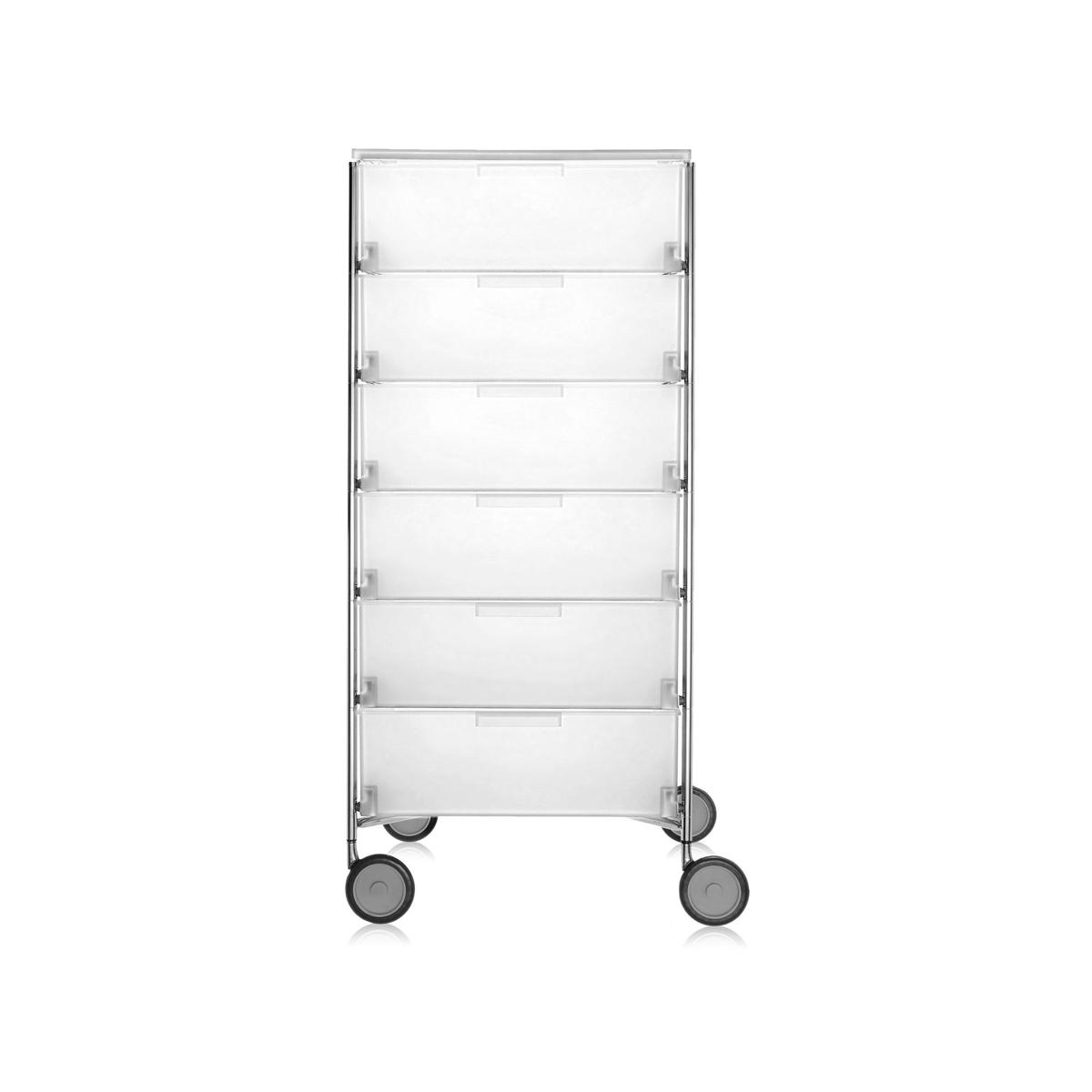 Kartell - Mobil 6 Drawers with Wheels Ice - Hurtsar - Atonio Citterio,Oliver Löw - Vit - Metall/Plast