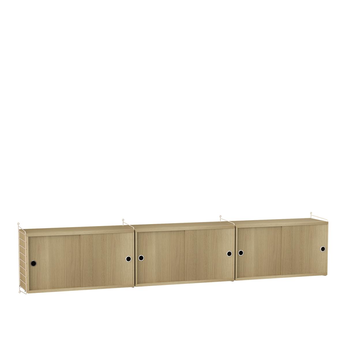 String - Vardagsrum Hyllsystem D Ek / Beige - Träfärgad