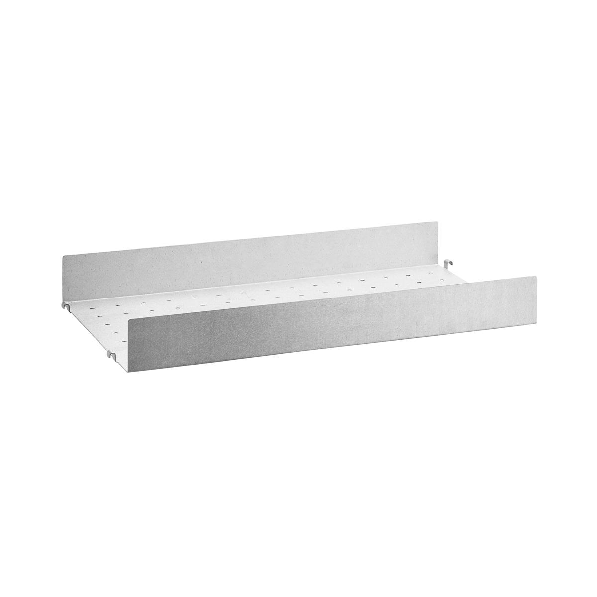 String - String metallhyllplan,hög kant 58x30cm galvaniserad - Hyllsystem - Nils Strinning - Silver - Metall